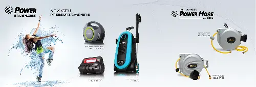 Power pressure washers & retractable hose reel products